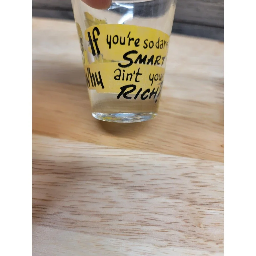 Set of 2 Vintage Googly Eye Man and Woman Shot Glasses
